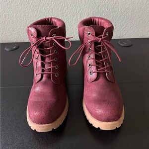 Cliff’s by White Mountain Women's Burgundy Lace-Up Boots 9